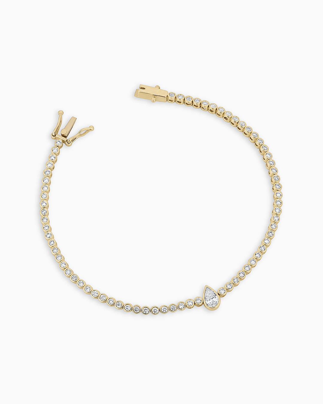Lab Grown Diamond Pear Tennis Bracelet - Elegant 14K Gold Jewelry for Women, Perfect for Weddings, Parties & Special Occasions