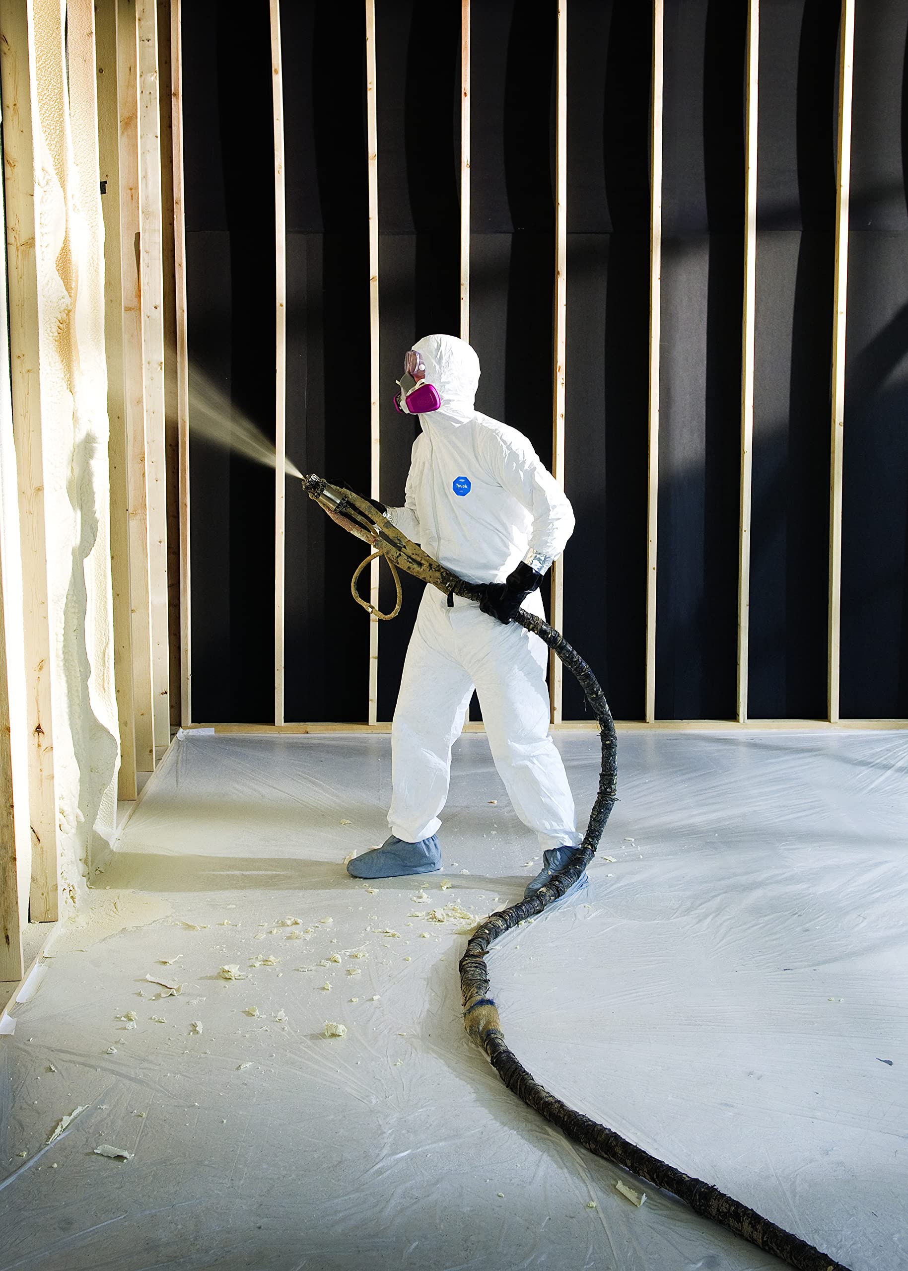 DuPont Tyvek 400 TY122S Disposable Protective Coverall with Hood & Boots - Chemical Resistant Full Body Suit for Hazardous Work Environments