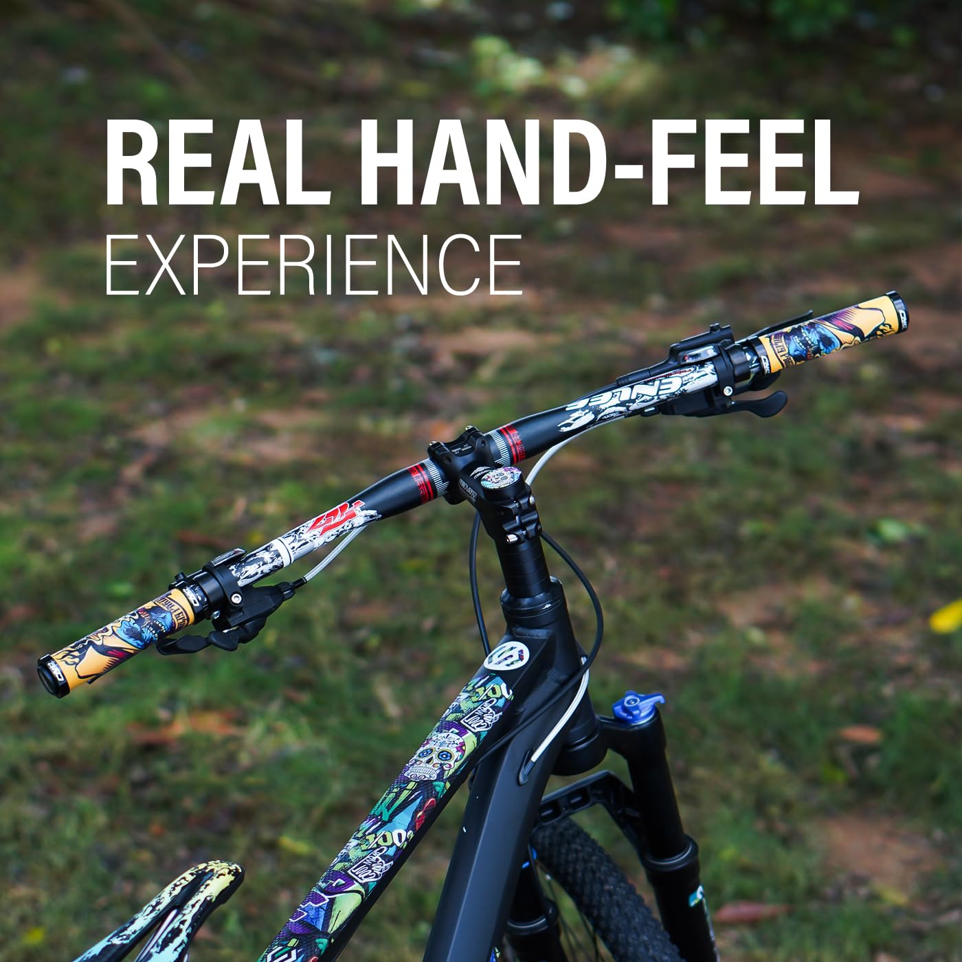 Premium CNC Bike Handlebar Grips - Ergonomic MTB Silicone Grips with Shock-Absorbing Gel for Mountain Bike, BMX & Road Bicycles - Perfect for Off-Road Trails, Commuting & Long-Distance Cycling