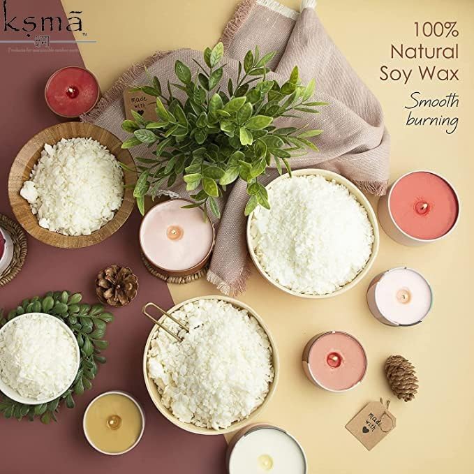 Ksma White Candle Wax - 200g Pure Paraffin Wax for Smooth, Clean Burning Candles | DIY Candle Making, Home Decor & Craft Supplies | Perfect for Aromatherapy, Wedding Centerpieces & Relaxation Gifts