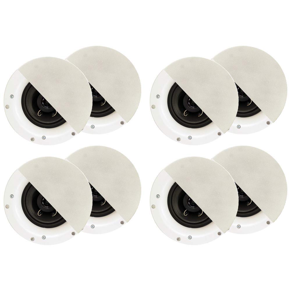 Acoustic Audio R192 Frameless In-Ceiling/In-Wall Speaker 4-Pair Pack - 2-Way Home Theater Surround Sound System for Living Room, Bedroom & Outdoor Entertainment