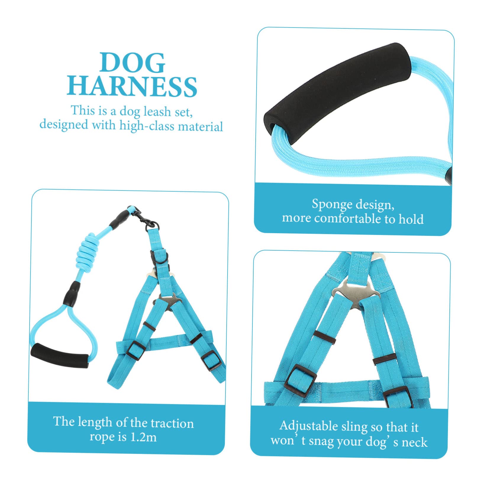 SUPVOX 5-Pack Heavy Duty Dog Leash Set with Metal Clips - Durable Rope Leash & Harness for Large Dogs - Perfect for Walking, Training, and Outdoor Adventures
