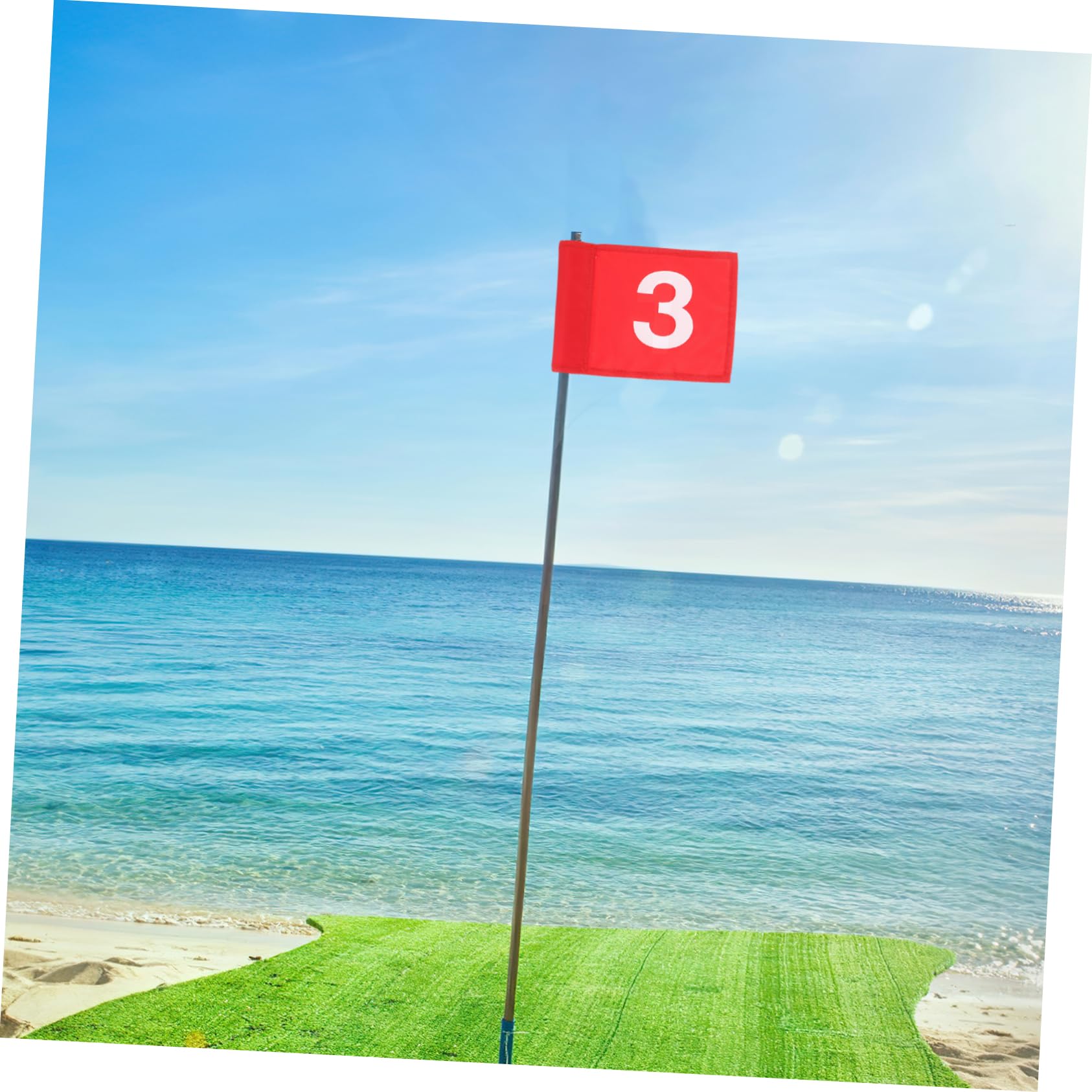 Happyyami 3-Piece Golf Training Set - Small Putting Green Flags, Golf Ball Markers & Oversized Nylon Accessories for Backyard Practice & Driving Range | Perfect for Home, Yard & Professional Golf Course Training