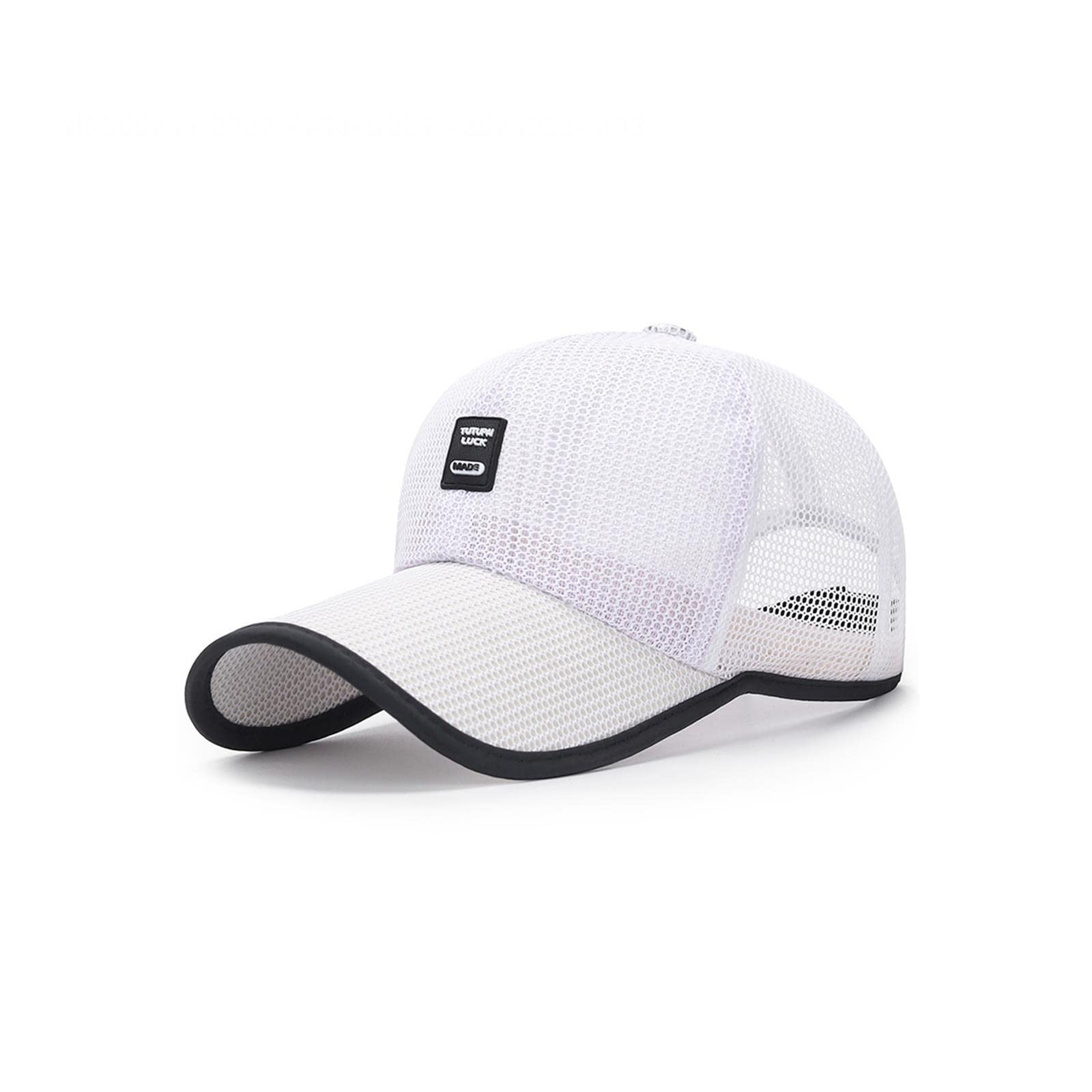 Krimo Summer Breathable Mesh Baseball Cap - UV Protection Sun Hat with Extended Brim for Men & Women (White) - Perfect for Outdoor Sports, Beach, Hiking and Travel