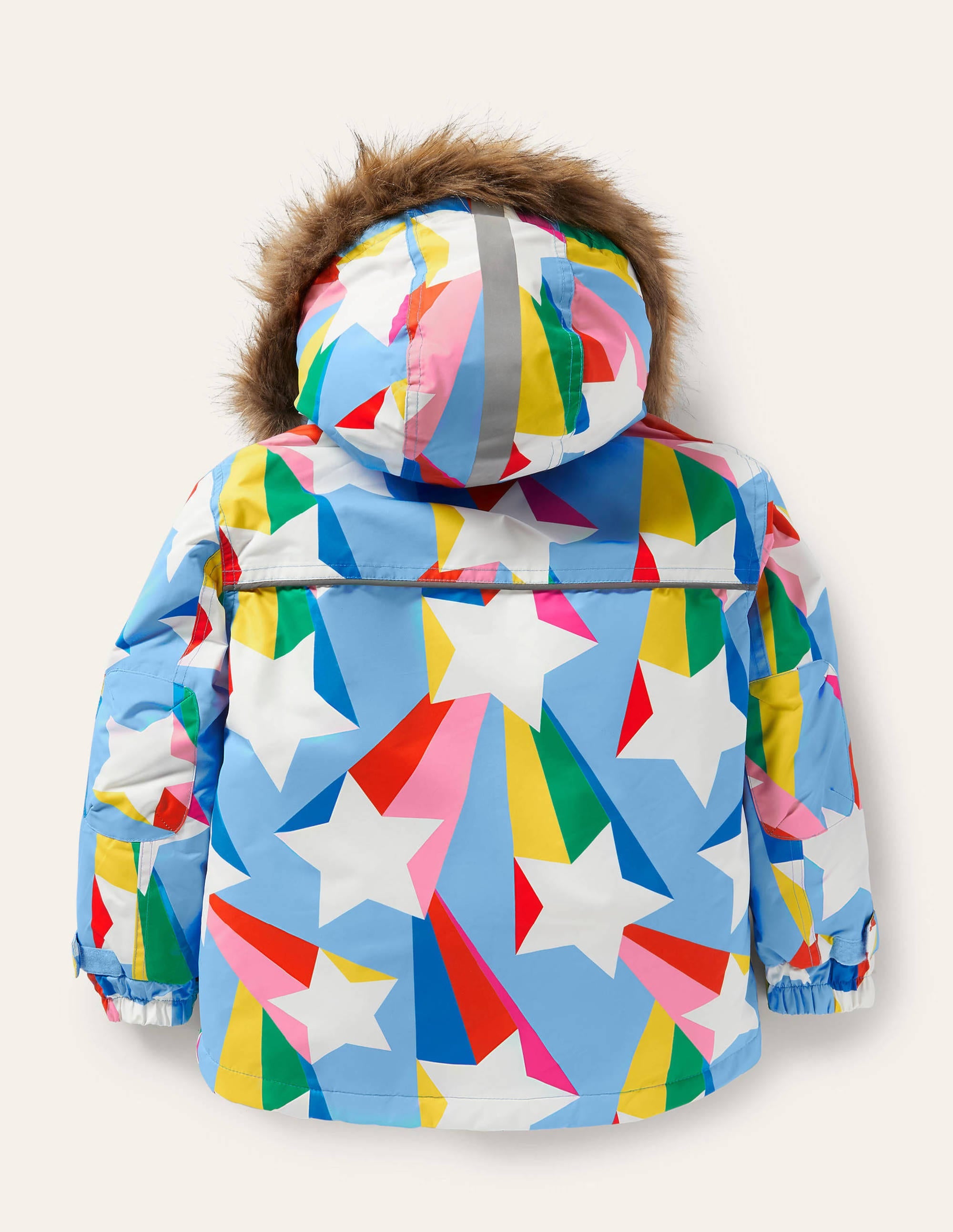 Waterproof All-Weather Jacket for Surfing - Blue Rainbow Star Design | Perfect for Outdoor Activities, Beach & Water Sports