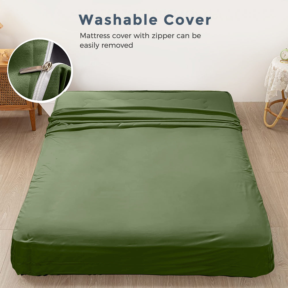 MAXYOYO Padded Japanese Floor Mattress - Green Foldable Roll Up Futon Mattress for Bedroom, Guest Room & Travel | Comfortable Floor Sleeping & Lounging