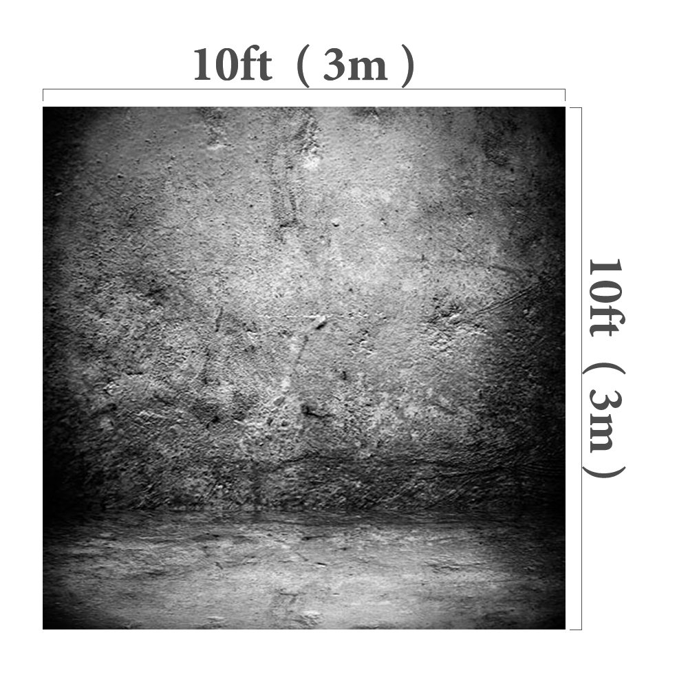 10x10ft Grey Retro Stone Wall Backdrop - Photo Studio Props for Photography