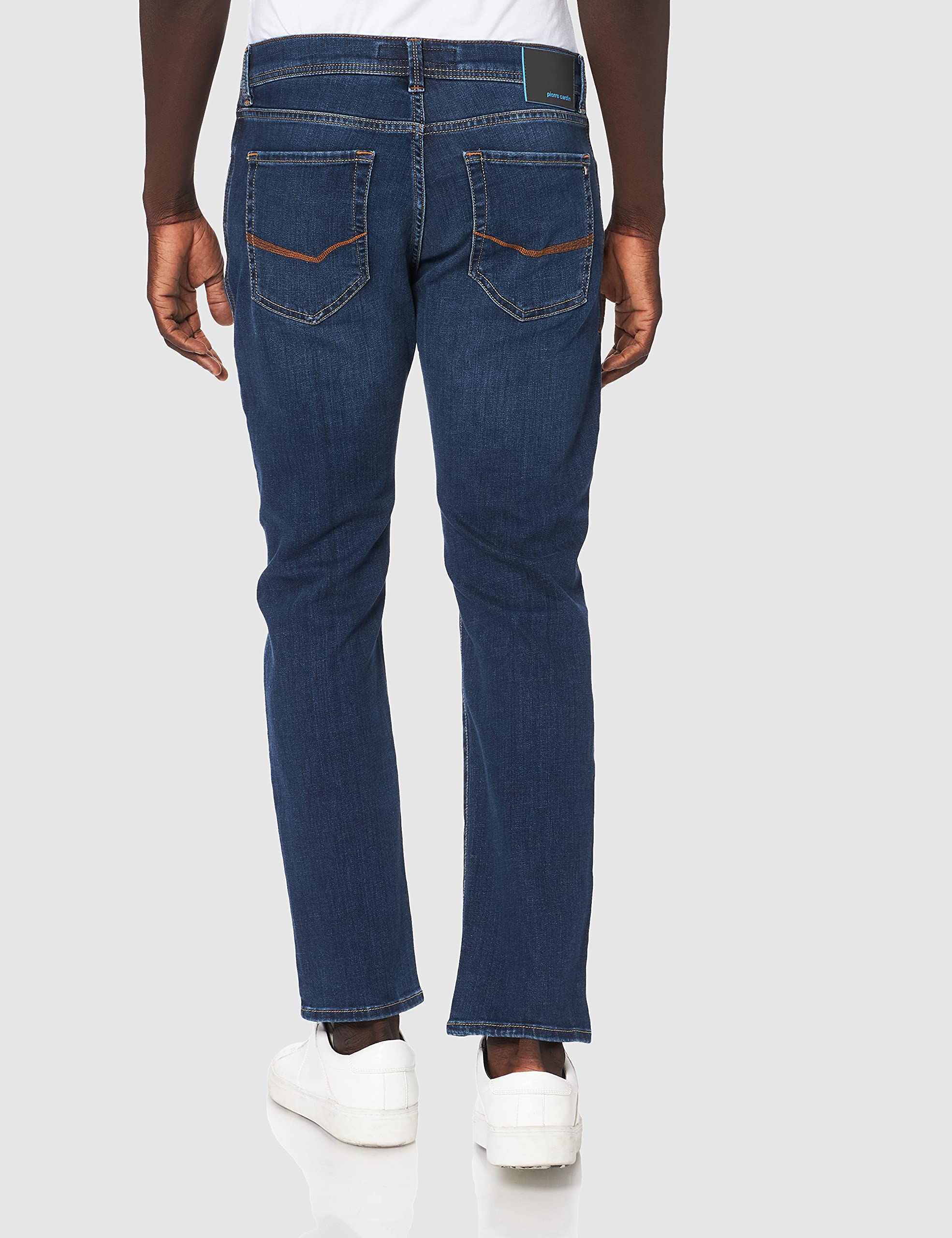 Pierre Cardin Men's Straight Fit Denim Jeans - Classic Blue Stretch Comfort for Casual Wear & Office Style