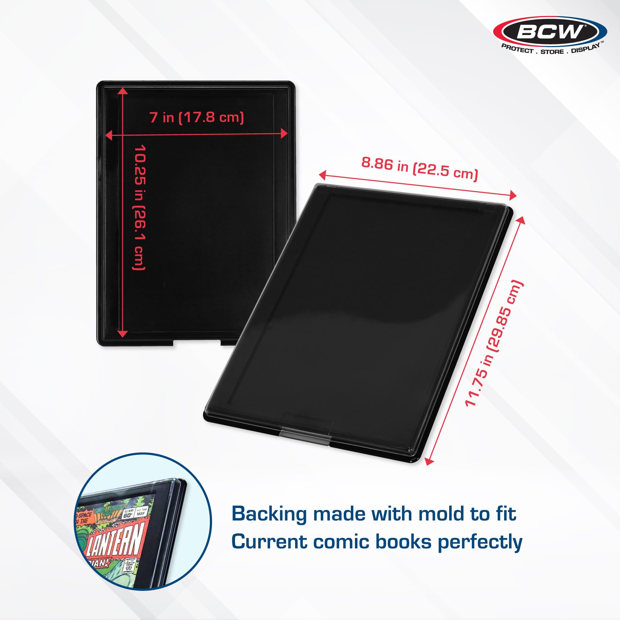 BCW Comic Book Showcase Frame - 2 Pack | Modern Comic Book Display Case & Wall Holder for Collectors | Perfect for Home, Office, or Comic Store Decor