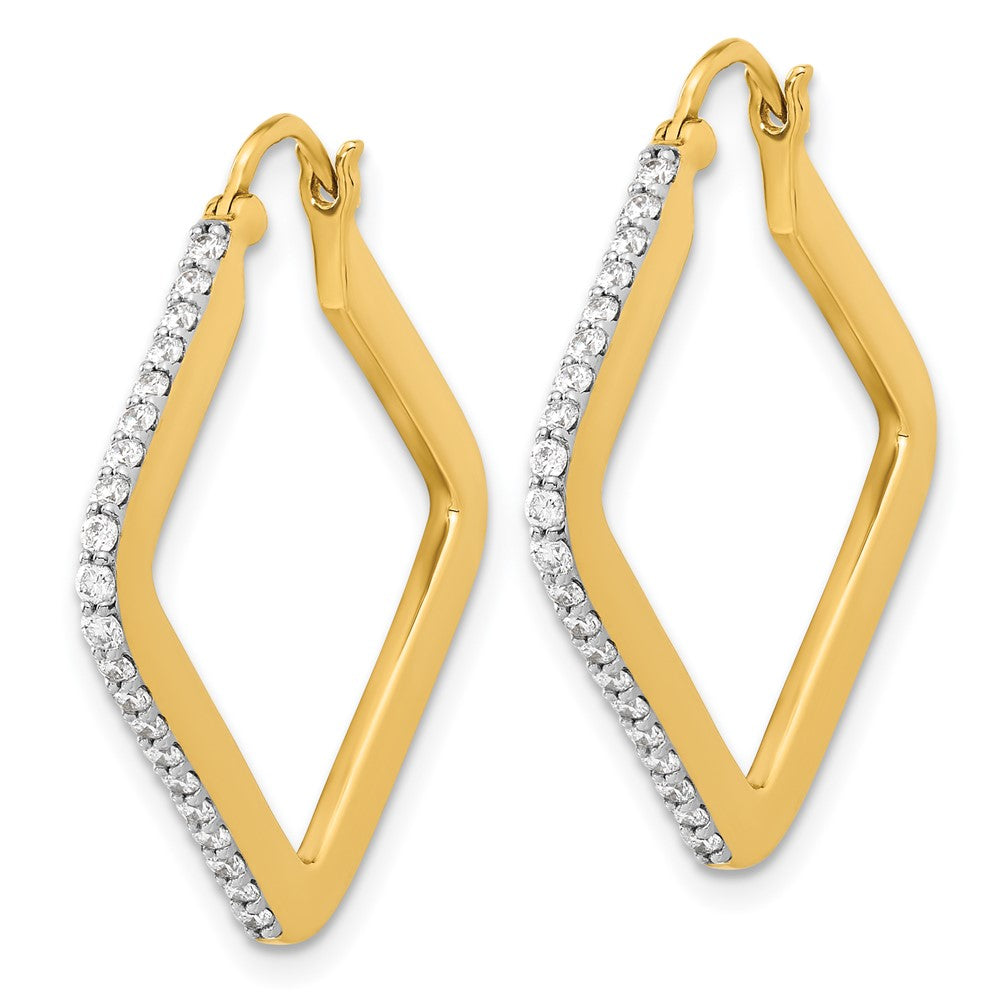 14K Gold Diamond Square Hoop Earrings for Women - EM4251 050 YA | Elegant Everyday Jewelry, Perfect for Work, Parties & Special Occasions