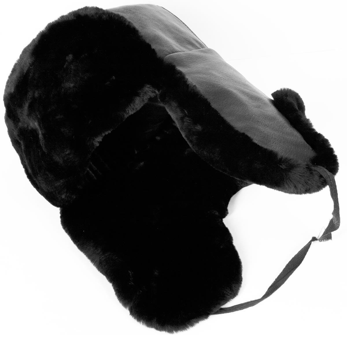 Authentic Genuine Leather & Sheepskin Russian Naval Officer Winter Hat with 64 Soldier Badge - Black | Military Style Cold Weather Cap for Men | Perfect for Winter Outdoor Activities, Cosplay & Historical Reenactments