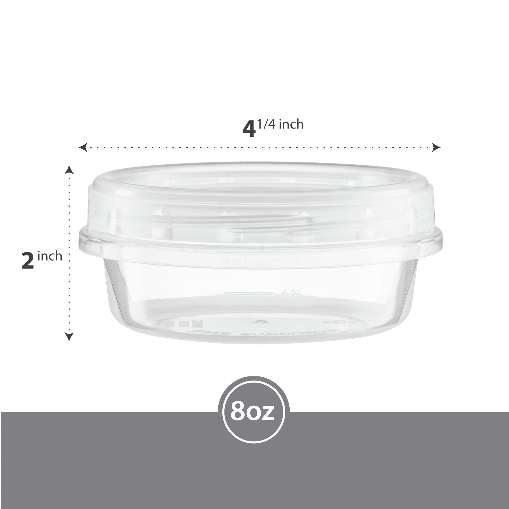 8oz (10 Pack) Clear Plastic Twist Cap Containers with Screw-On Lids - Airtight Food Storage Containers for Freezer, Pantry & Meal Prep | BPA-Free Kitchen Organization Solution
