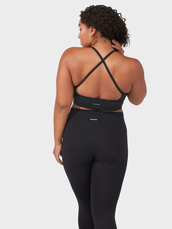 Manduka Essence Women's High-Performance Sports Bra - Breathable & Supportive Workout Top for Yoga, Running & Gym - Black