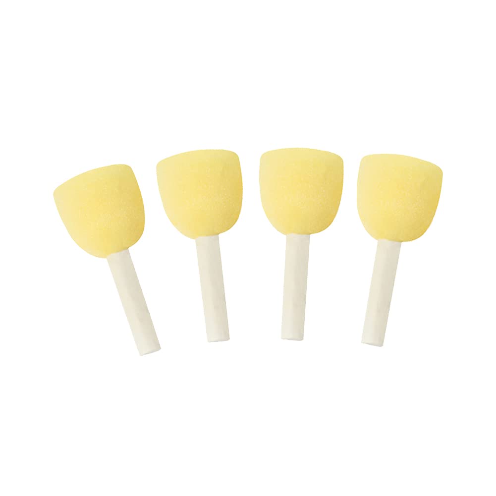 40 Pcs 1.5cm Round Foam Paint Brushes with Wood Handle - Kids Art Sponges, Acrylic Painting & Wood Staining Sponges - Perfect for DIY Crafts, Home Decor & School Art Projects