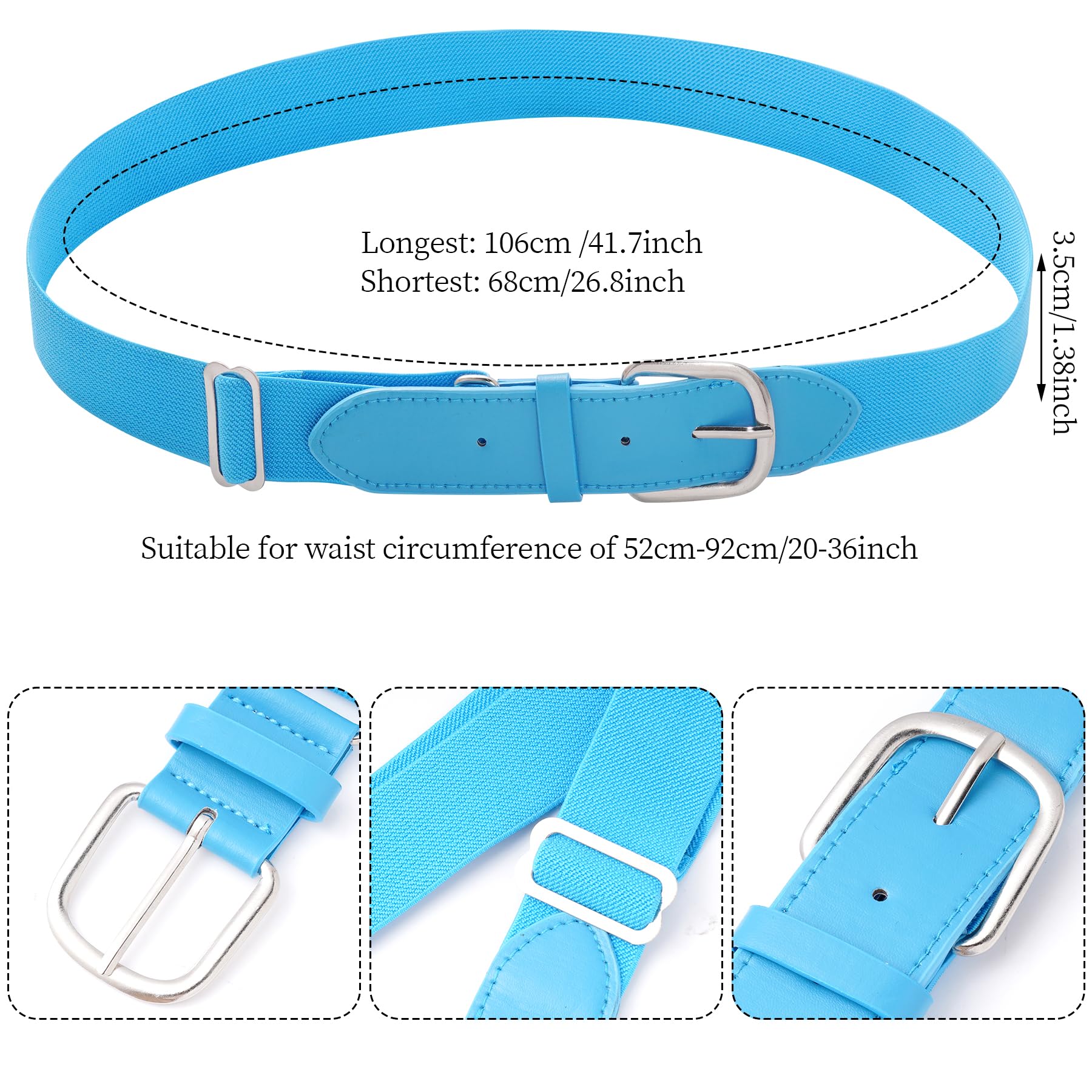 Youth Baseball Socks & Belt Set for Boys & Girls - Elastic Waist Softball Belt - Perfect for Little League Games & Practice Sessions