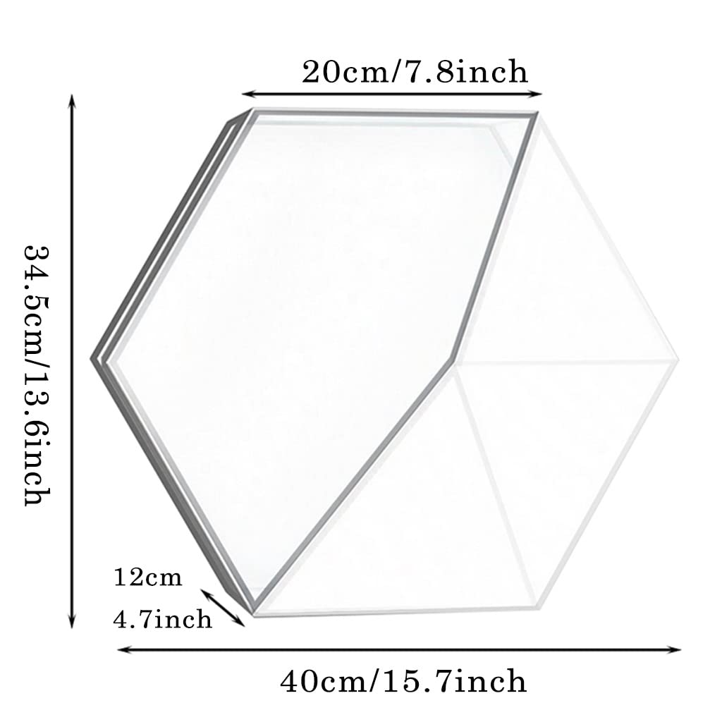 Hexagon Floating Wall Shelf - Metal Honeycomb Bathroom & Bedroom Decor - Nordic Style White Iron Hanging Shelves for Living Room, Dining Room, Home Organization & Storage