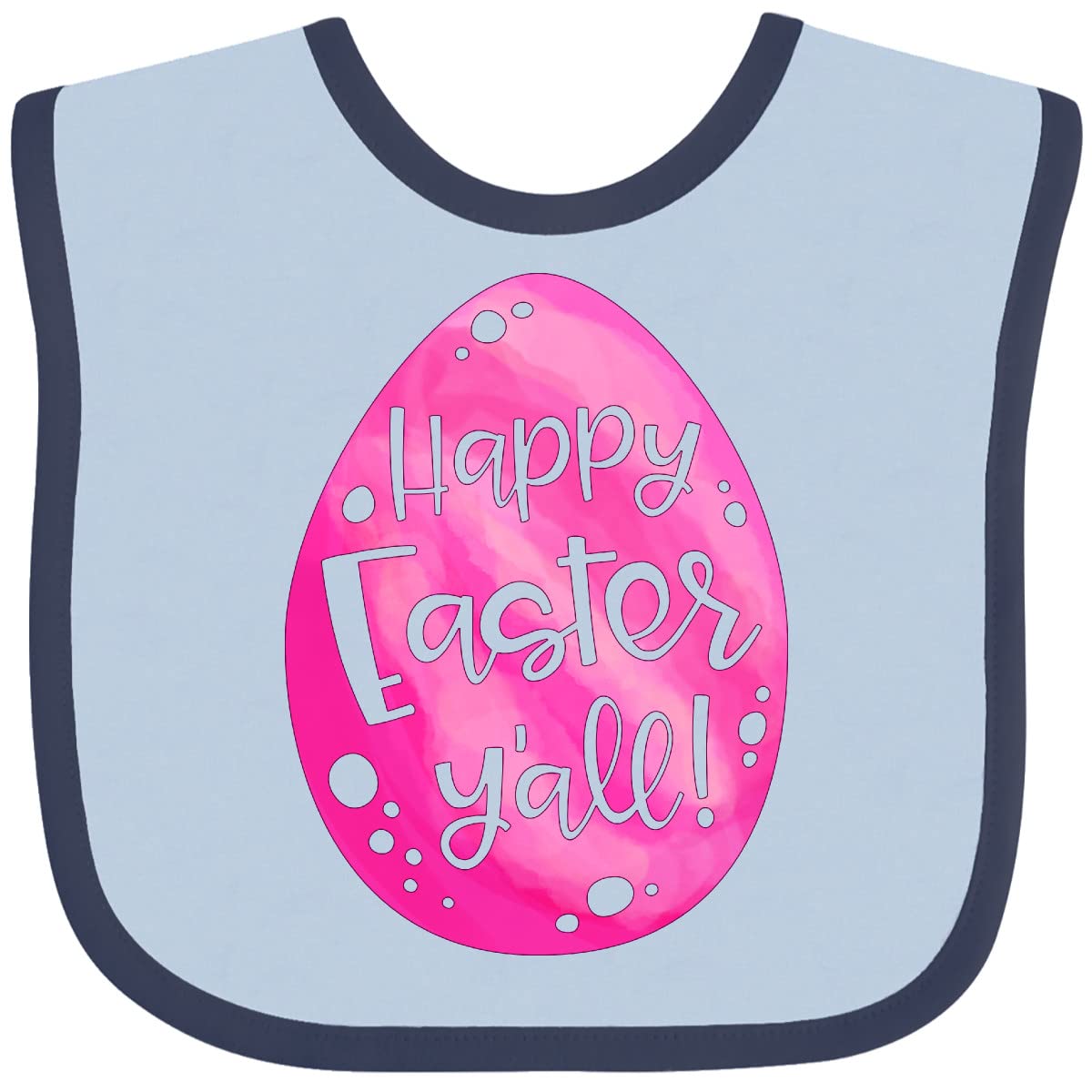 Inktastic Happy Easter Y'all Pink Easter Egg Baby Bib - Cute Easter Outfit for Infants & Toddlers - Perfect for Easter Photos, Parties & Family Gatherings
