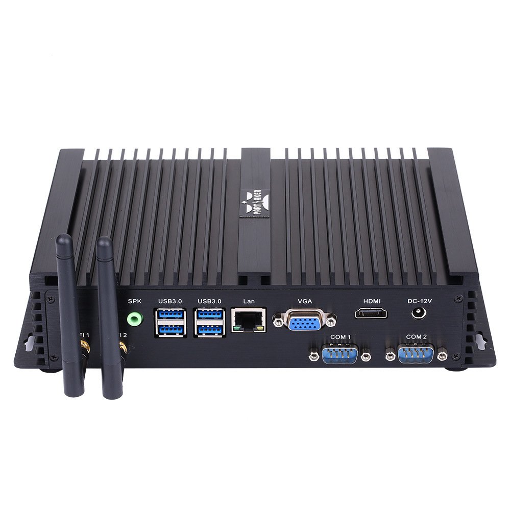 Fanless Industrial Computer with Intel Core i7-1255U, 32GB RAM, 1TB SSD - Mini PC for Harsh Environments | Windows 11/Linux Ubuntu | 4xUSB 3.0, 3xUSB 2.0, RS232, HDMI, VGA, WiFi | Ideal for Factory Automation, Digital Signage & Edge Computing