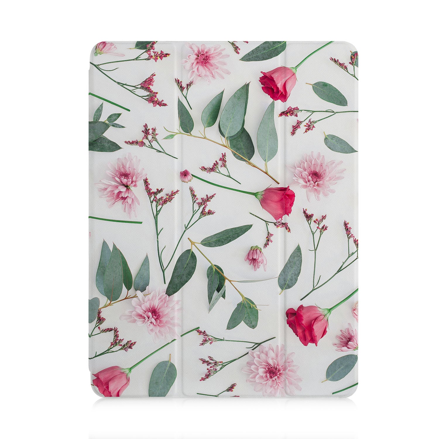 Premium iPad Trifold Case with Flat Flower Design - Slim Protective Cover for iPad Air/Pro (6th/5th/4th Gen) - Perfect for Work, Travel & Daily Use