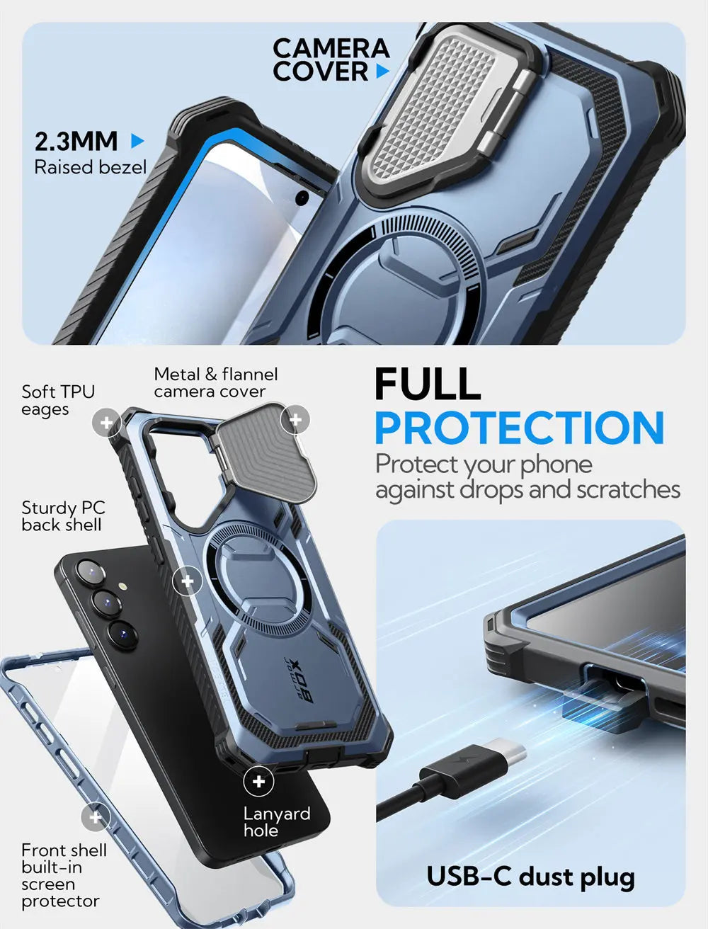 BLASON Armorbox Full Body Protective Case for Samsung Galaxy S25 - Shockproof & Drop Protection - Perfect for Outdoor, Travel & Daily Use
