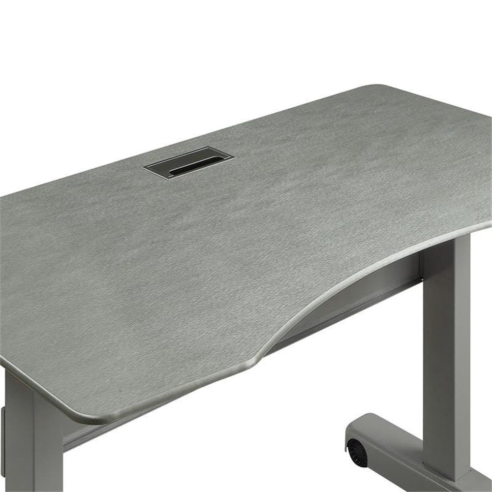 Furniture of America Glenda Adjustable Height Standing Desk - Gray Metal Frame for Home & Office Workspace | Ergonomic Sit to Stand Desk for Work, Study & Gaming