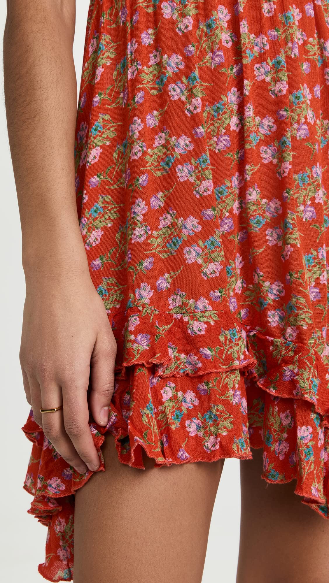 Free People Women's Adella Printed Mini Slip Dress - Floral Bohemian Summer Dress for Beach, Party & Vacation