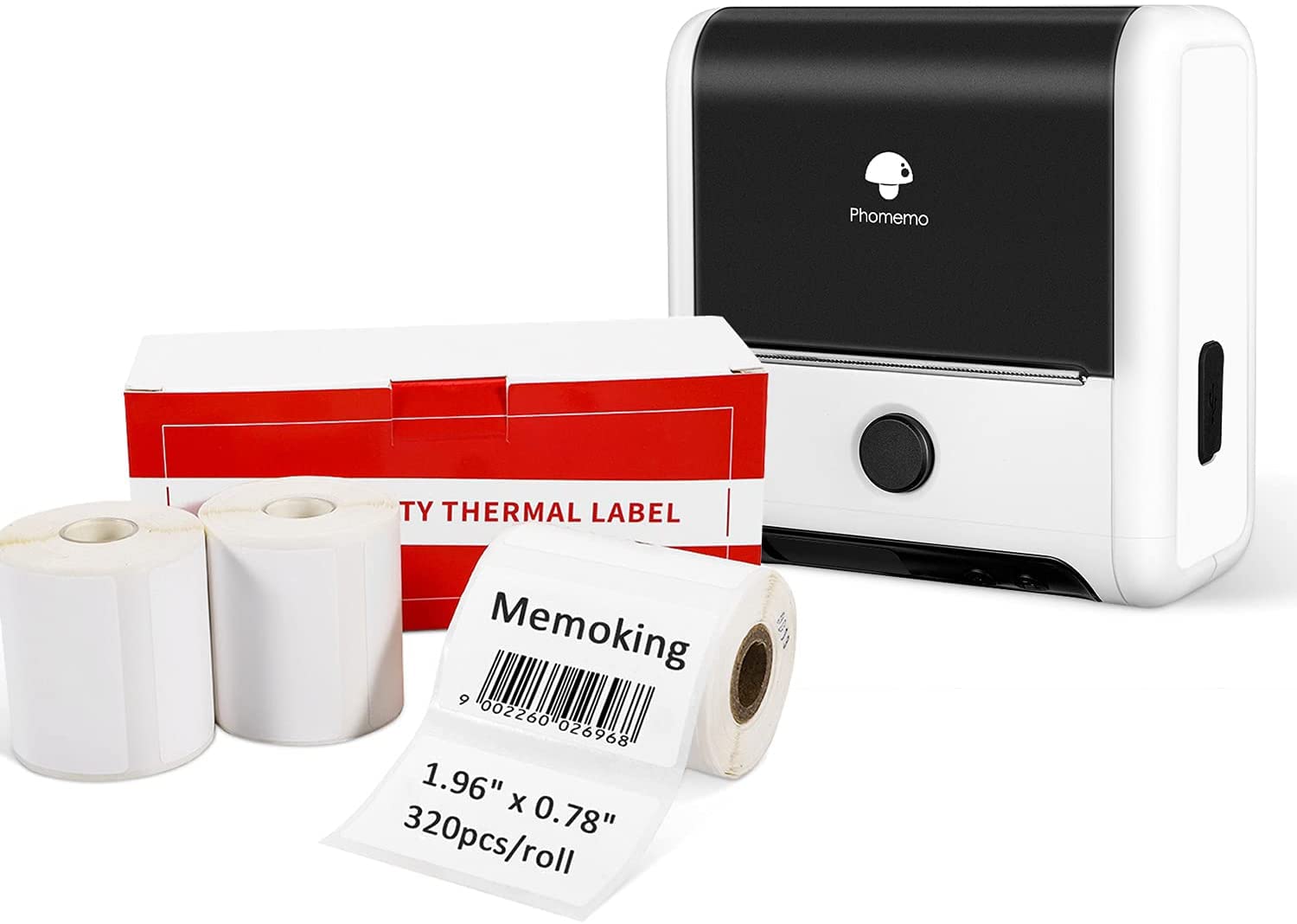 M200 Bluetooth Label Maker Machine - Portable Thermal Label Printer for Android & iOS, 3 Inch (80mm) Width with 3 Rolls 50x20mm Thermal Labels (320PCS/Roll) - Perfect for Shipping, Packaging & Inventory Organization
