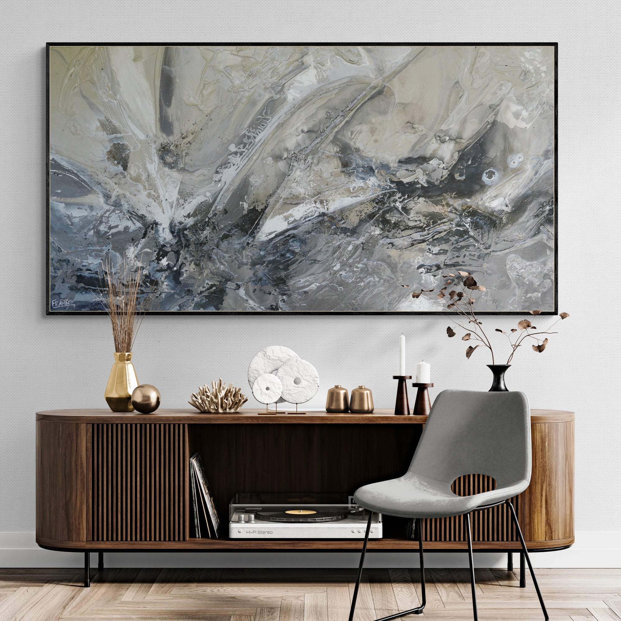 Raw Coffee 190cm x 100cm Textured Abstract Canvas Art - Modern Wall Decor for Living Room, Bedroom & Office