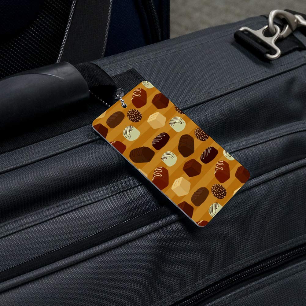 Gourmet Chocolate Candy Pattern Luggage Tag - Stylish Suitcase ID Tag for Travel Bags & Carry-Ons - Perfect for Vacation, Business Trips & Personalized Gift Giving