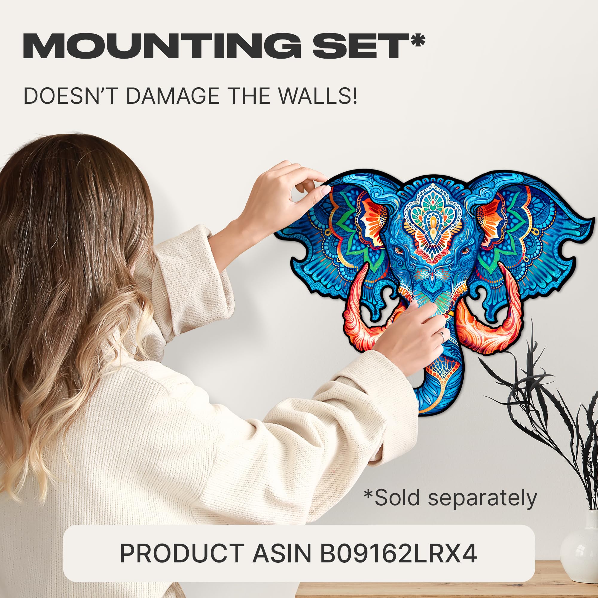UNIDRAGON Premium 700-Piece Wooden Jigsaw Puzzle - Eternal Elephant Design, Large 24.4