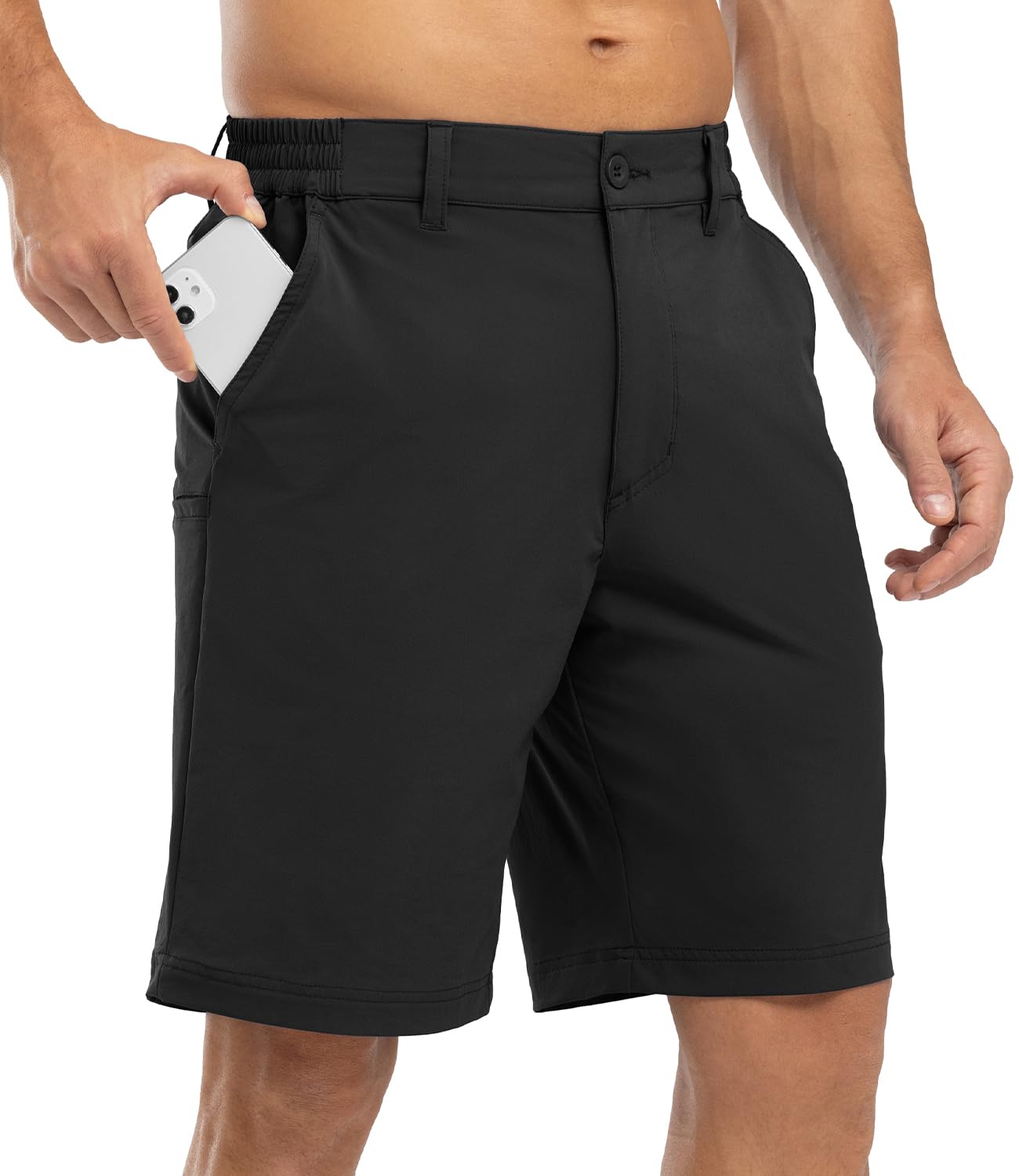 BGOWATU Men's Stretch Golf Shorts - Quick Dry Breathable Casual Hiking Cargo Shorts with Pockets - Perfect for Summer Golfing, Hiking & Outdoor Activities