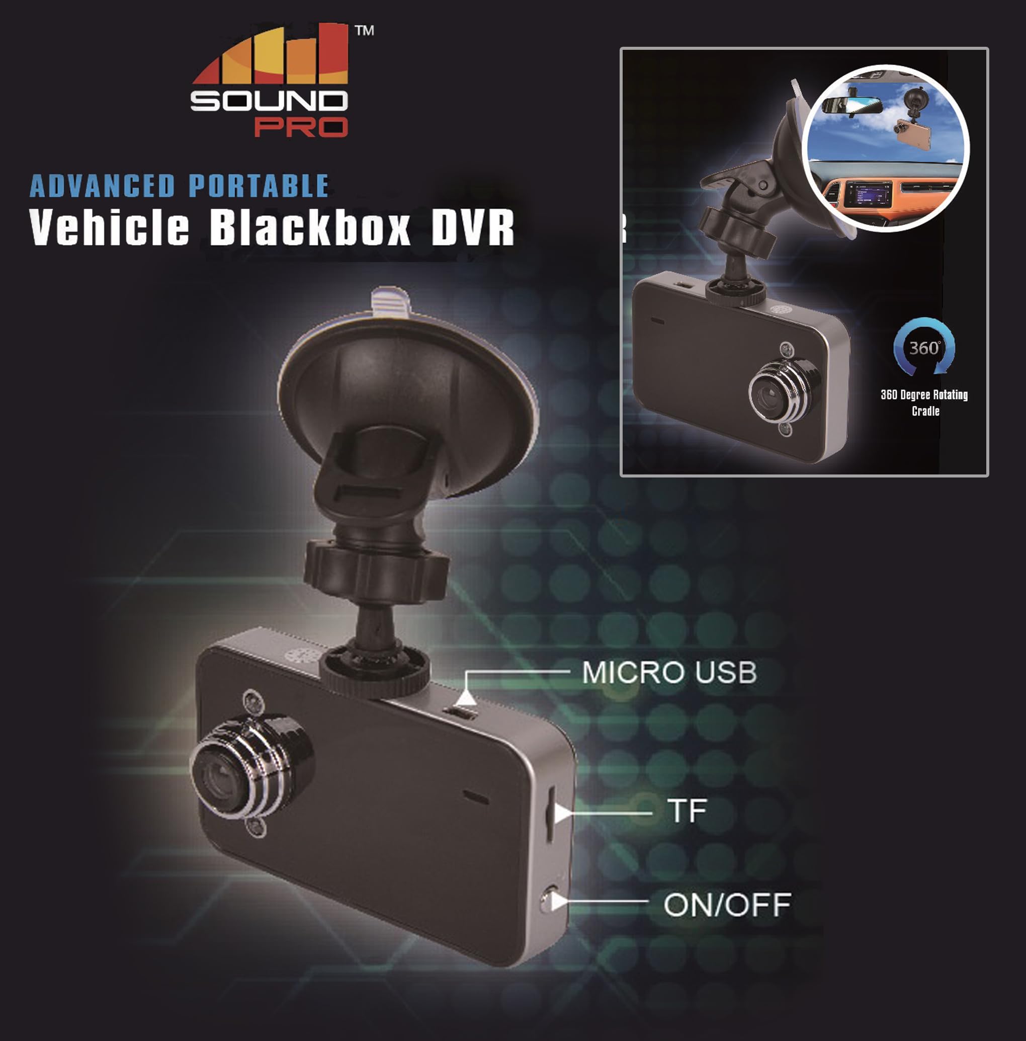 Naxa Electronics NCV-6000 HD Dash Camera - 1080P Portable Car Video Recorder with Night Vision, Loop Recording & G-Sensor for Accident Evidence - Perfect for Uber, Lyft, Taxi & Personal Vehicle Security