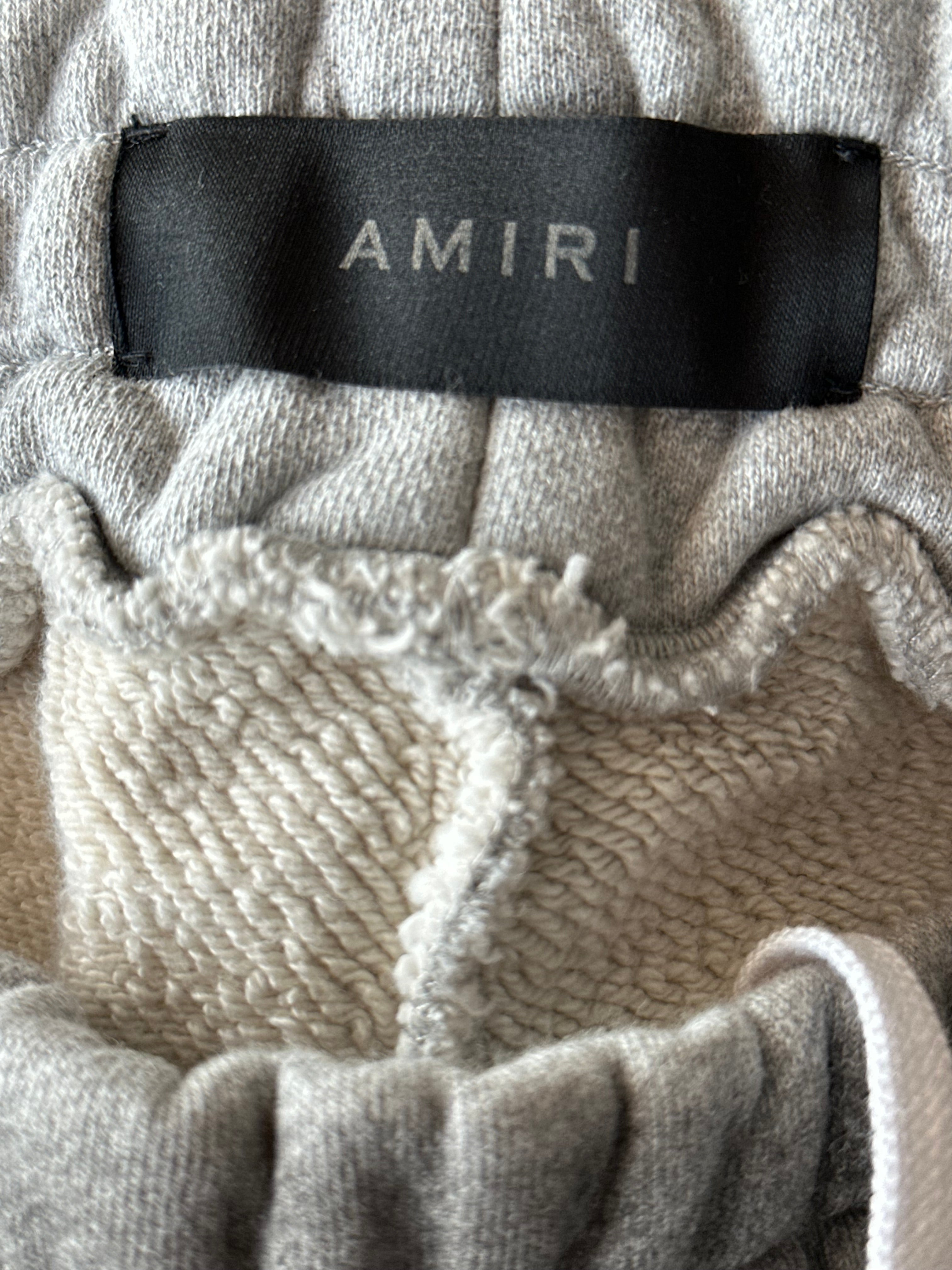 Amiri Grey & White Puff Logo Sweatpants - Men's Luxury Joggers for Casual Wear & Street Style Fashion