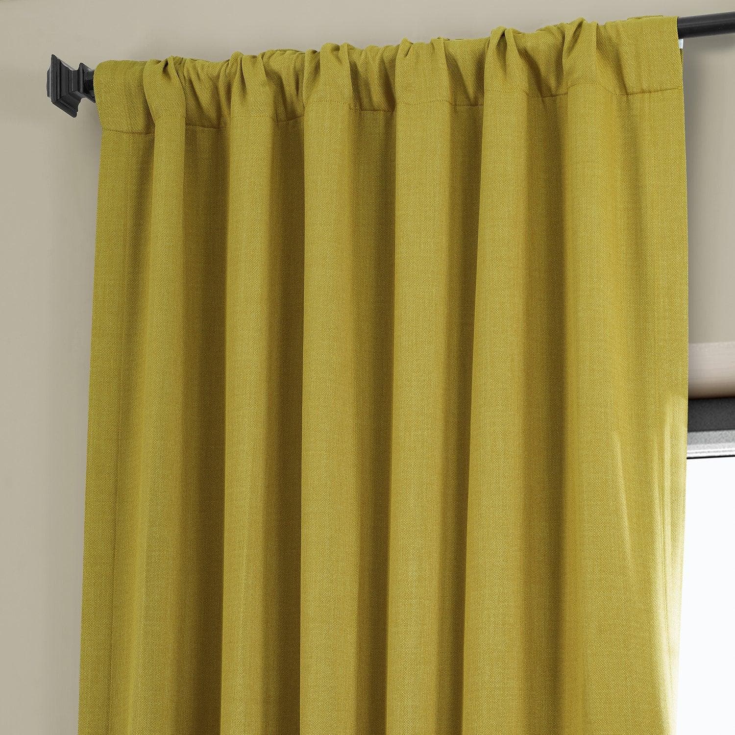 Ochre Textured Faux Linen Blackout Curtains for Bedroom & Living Room - Light Blocking Window Drapes for Better Sleep & Privacy