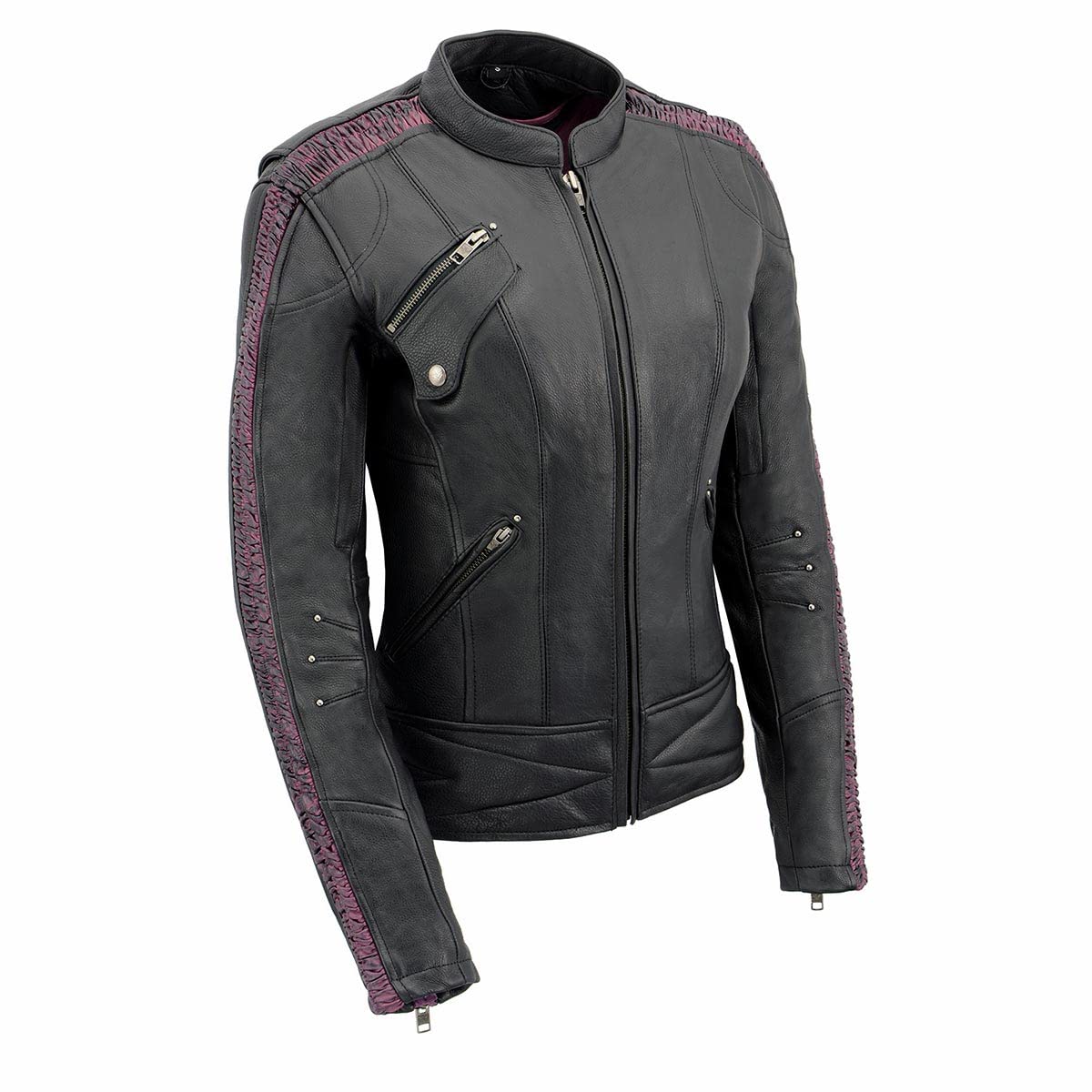 Milwaukee Leather MLL2570 Women's Black Phoenix Embroidered Motorcycle Jacket - Stylish & Protective Biker Jacket for Riding, Cruising & Outdoor Adventures
