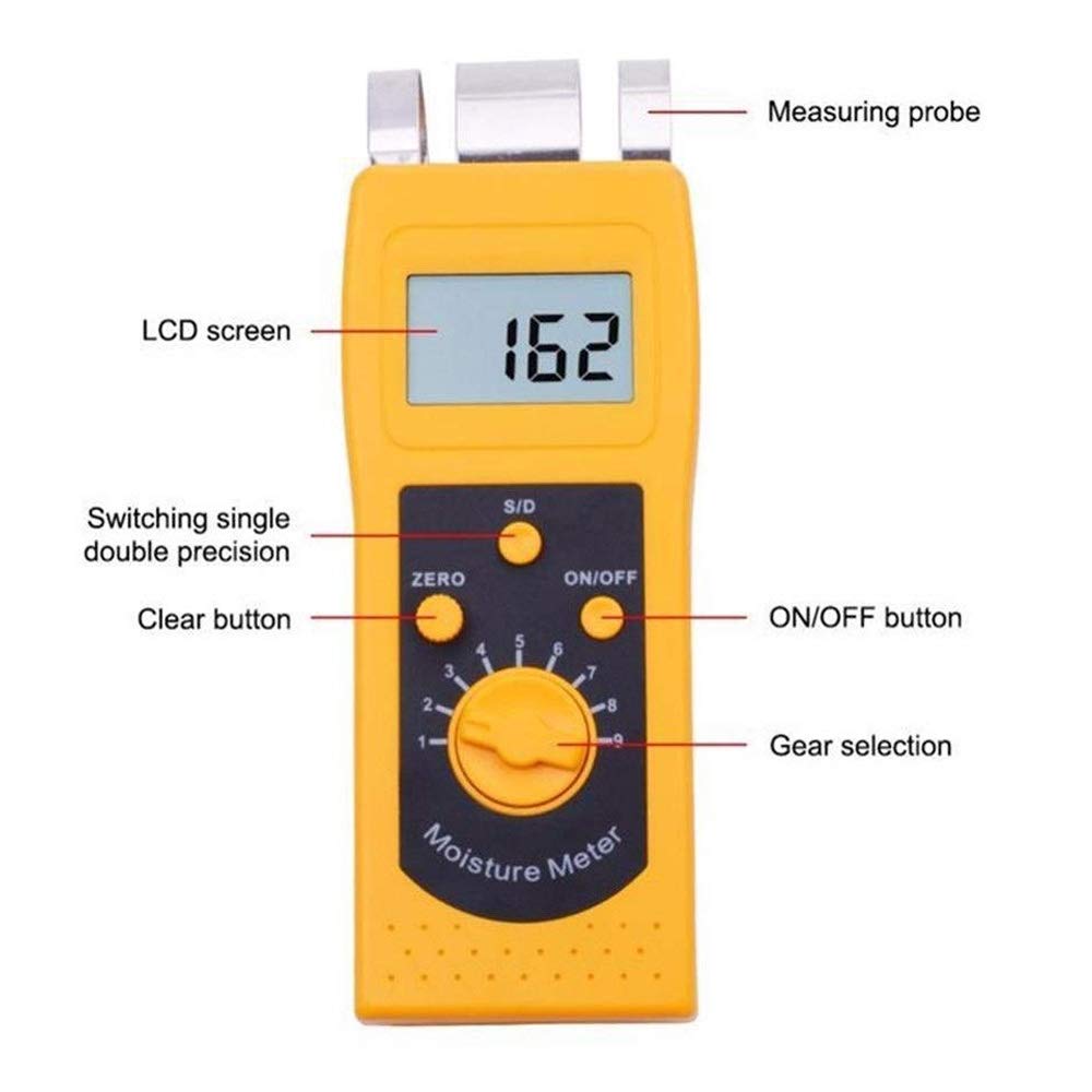 Professional Paper Moisture Meter Tester - Digital Moisture Content Analyzer for Paper, Wood & Building Materials (0.00-2.00% d / 0.0-98.0% s) - Perfect for Paper Mills, Printing Shops & Construction Sites