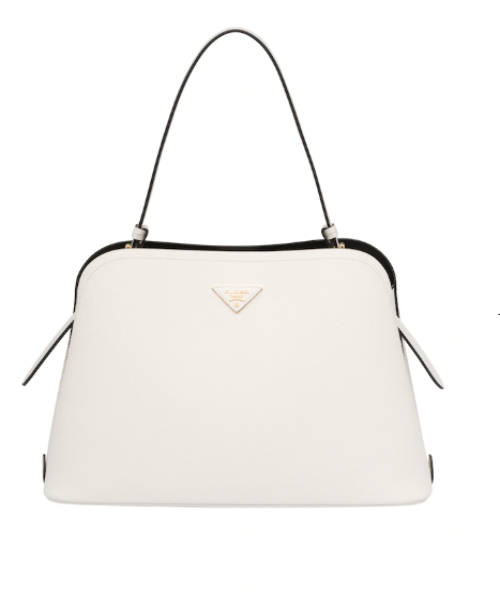 Prada Matinée Handbag for Women - Luxury White Leather Shoulder Bag - Perfect for Work, Travel & Everyday Use
