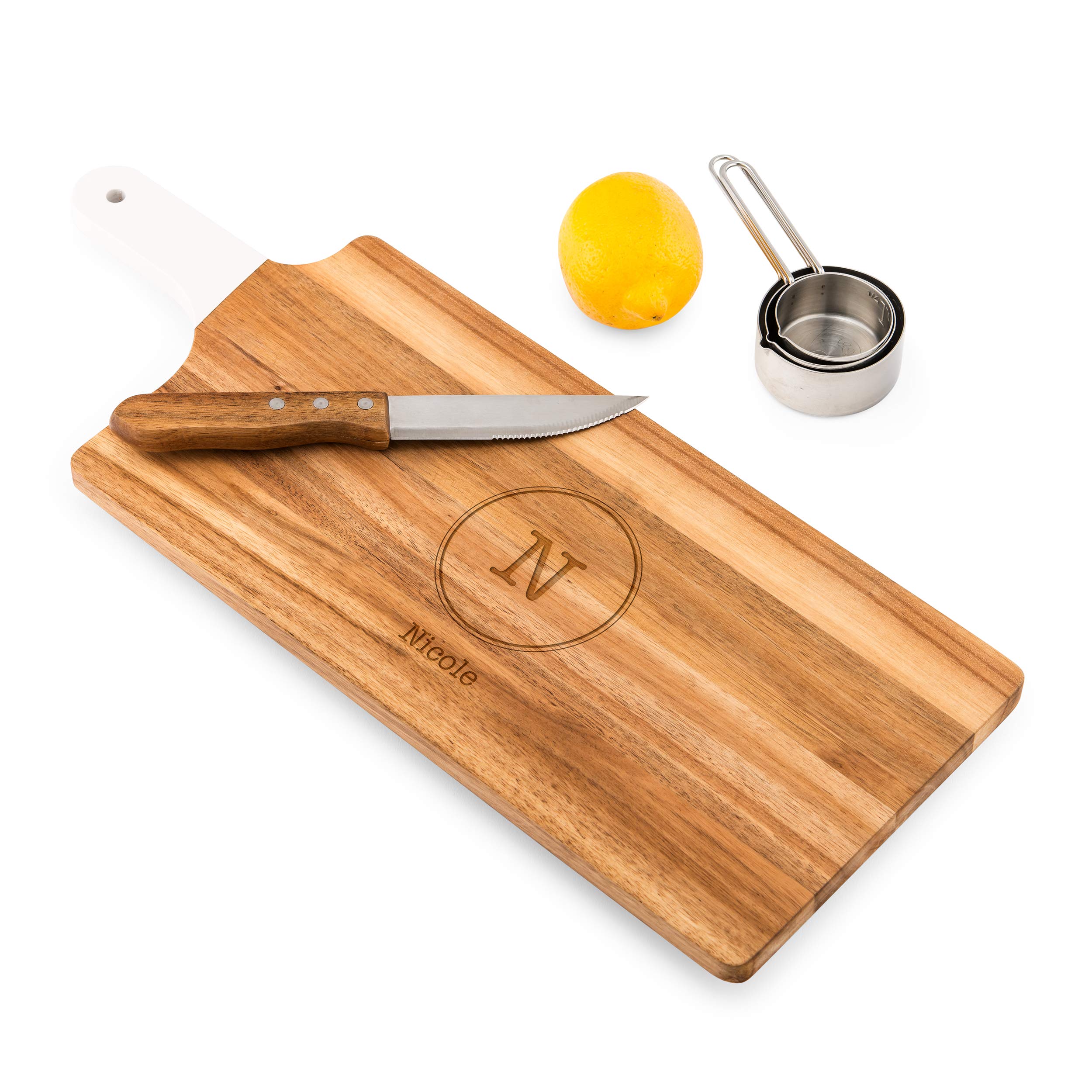 Personalized Wooden Cutting Board with Monogram - 7.8