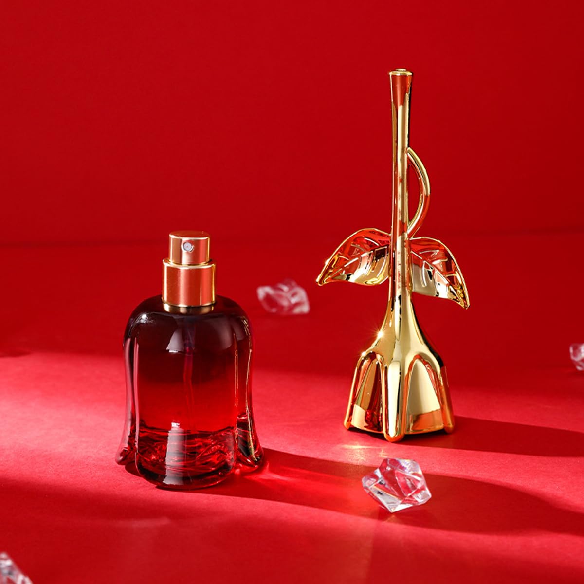 Women's Rose Pattern Perfume - Floral Amber Vanilla Eau de Parfum, 1.7 FL OZ (100ml) - Romantic Rose Pink Fragrance for Date Night & Special Occasions