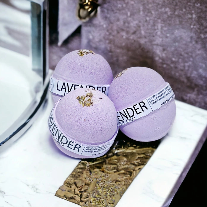 Lavender Bath Bomb for Relaxation & Stress Relief - Soothing Aromatherapy for Calm Sleep & Spa-Like Bath Experience