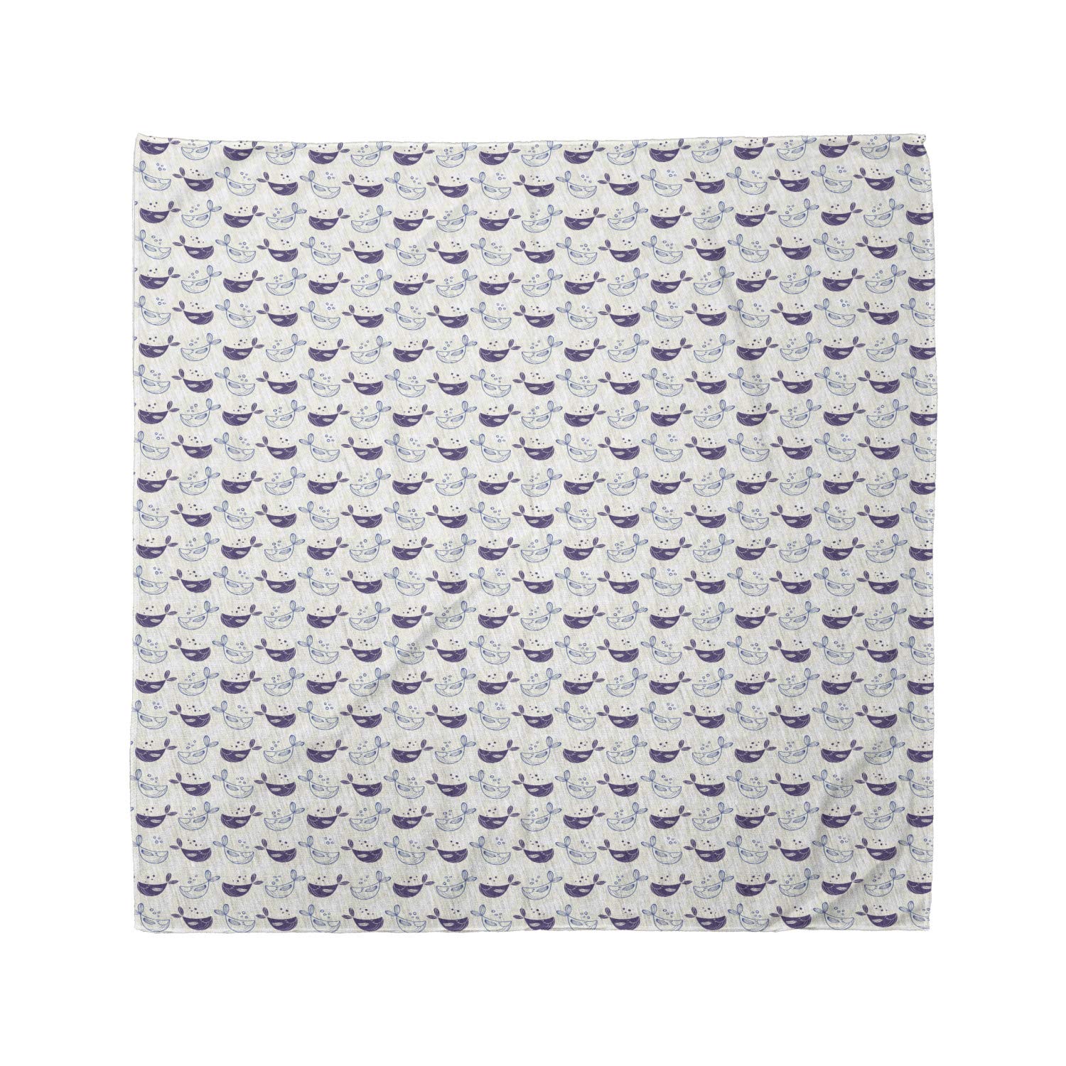 Ambesonne Whale Bandana - Smiling Whales with Bubbles Print, Unisex Head Scarf & Neck Tie for Men Women - Perfect for Beach, Outdoor Activities & Whale Watching