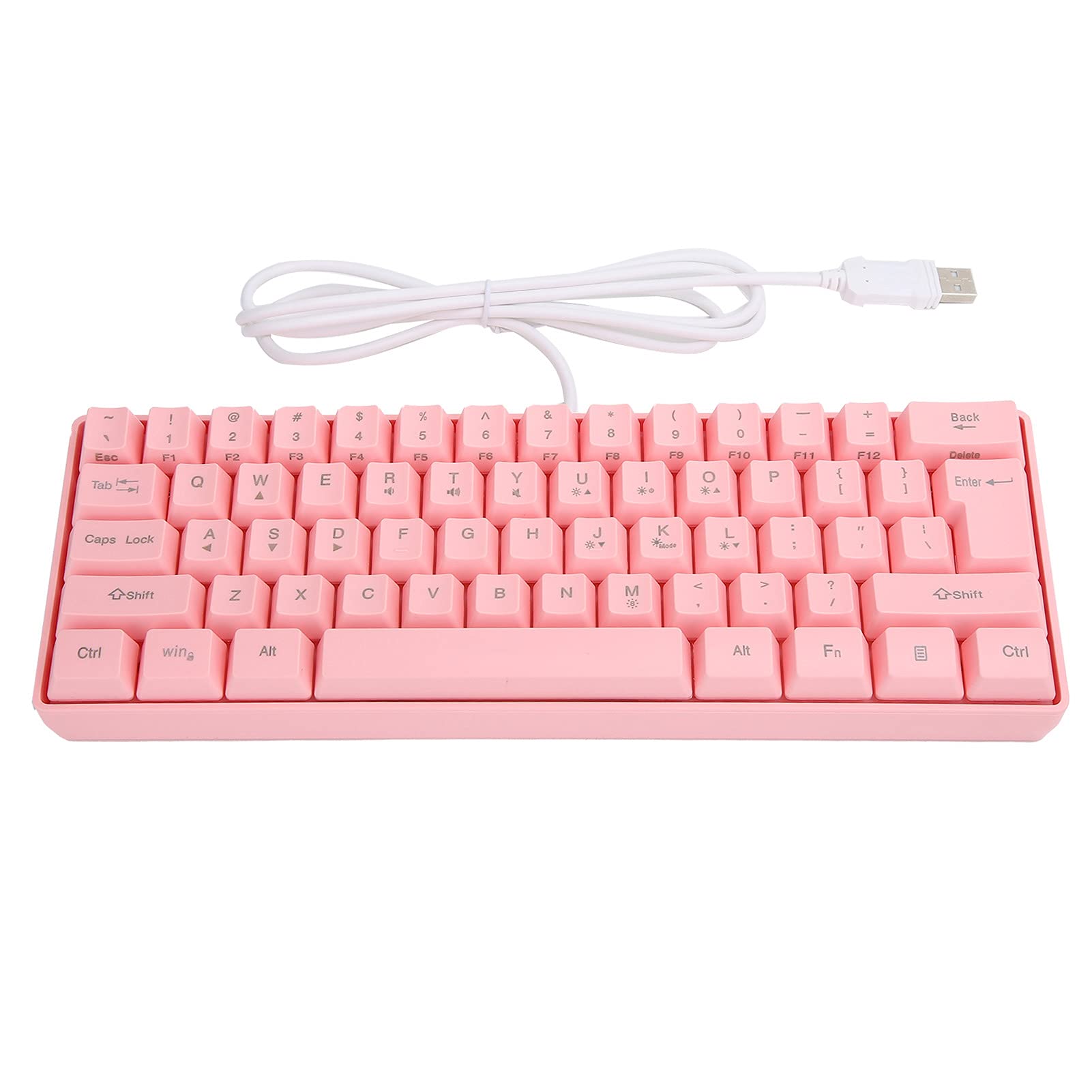 Ciciglow RGB Backlit Gaming Keyboard - HXSJ V700 Wired Mechanical Keyboard with 61 Keys, USB Plug & Play (No Driver Needed) for PC, Laptop - Perfect for Gaming, Office Work & Night Typing