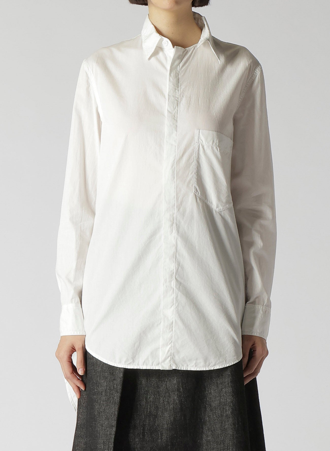 Women's Cotton Broad Hidden Button Long Blouse - Elegant Loose Fit Tunic Top for Casual Wear, Office & Special Occasions