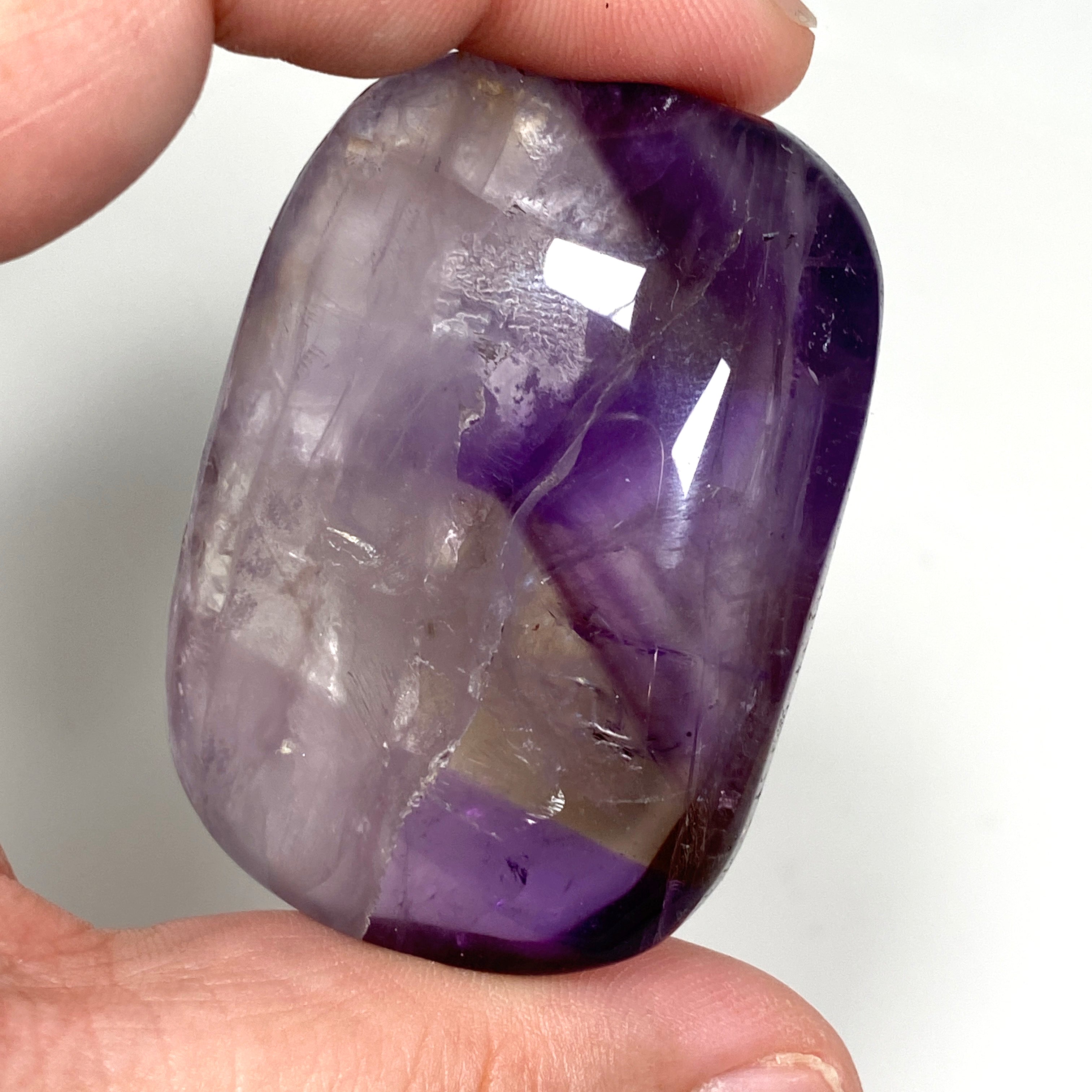 Natural Ametrine Palm Stone - Healing Crystal for Stress Relief & Meditation - Perfect for Reiki, Yoga & Spiritual Practices