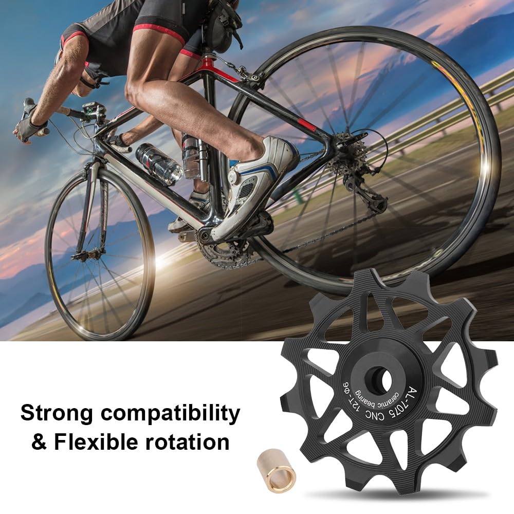 Premium 12T/14T Ceramic Jockey Wheel - Narrow Wide Teeth Rear Derailleur Pulley for Road Bike, Mountain Bike, MTB & BMX - Smooth Shifting & Enhanced Durability for Off-Road & Urban Cycling