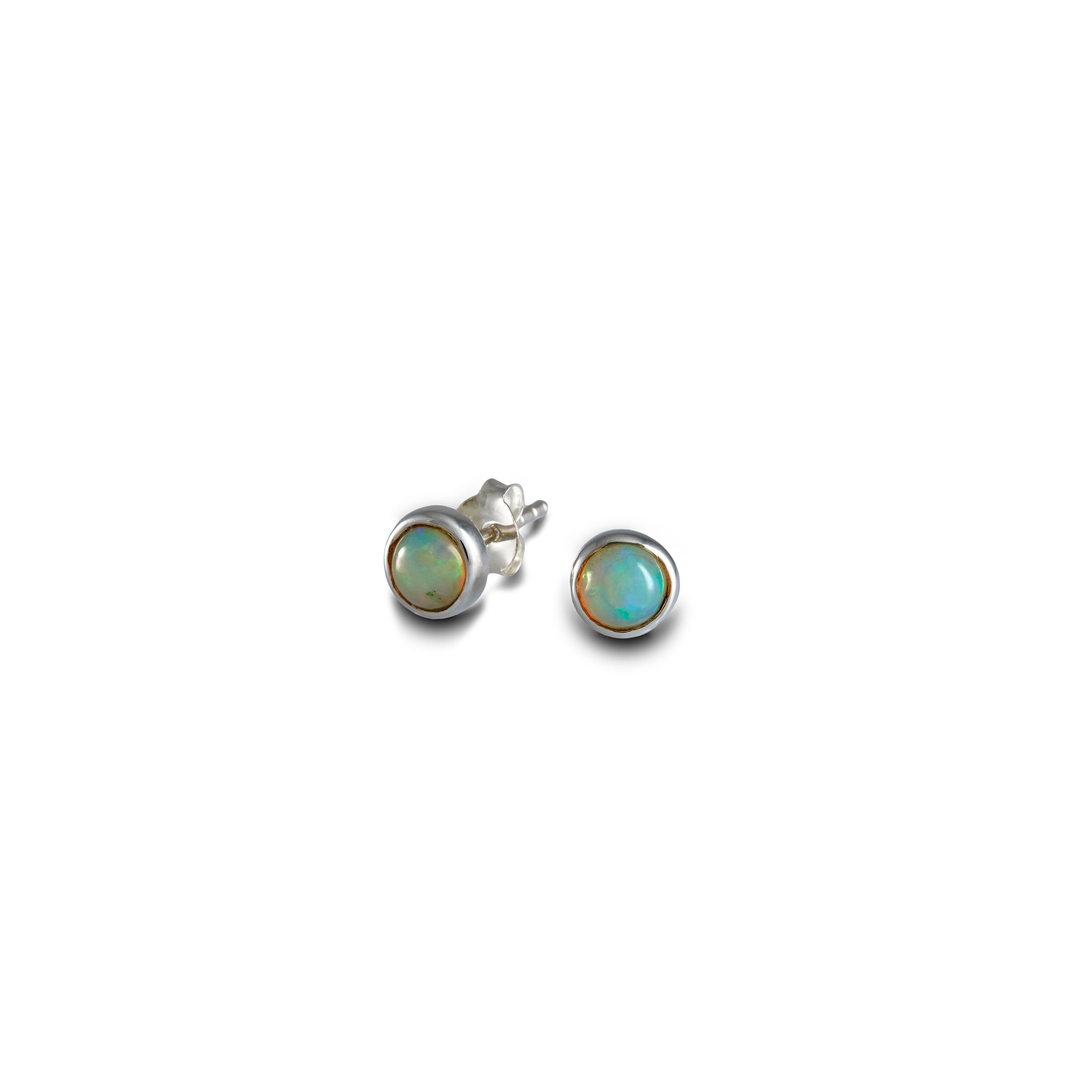 Opal Stud Earrings for Women - 2 Pairs Genuine Opal Gemstone Studs for Everyday Wear | Perfect Gift for Birthday, Anniversary & Special Occasions