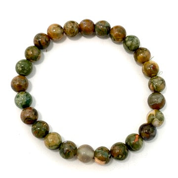 Rainforest Jasper Bracelet - Natural Stone Beaded Healing Jewelry for Women | Perfect for Meditation, Yoga & Spiritual Energy Balance