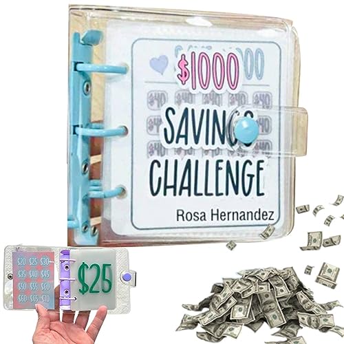 2023 Reusable Savings Binder - $1000 Savings Challenge Budget Book with Cash Envelopes | Money Organizer for Cash Savings & Budget Tracking | Frosted Cover Notebook Binder (Blue) | Perfect for Personal Finance, Debt Payoff & Financial Goal Planning