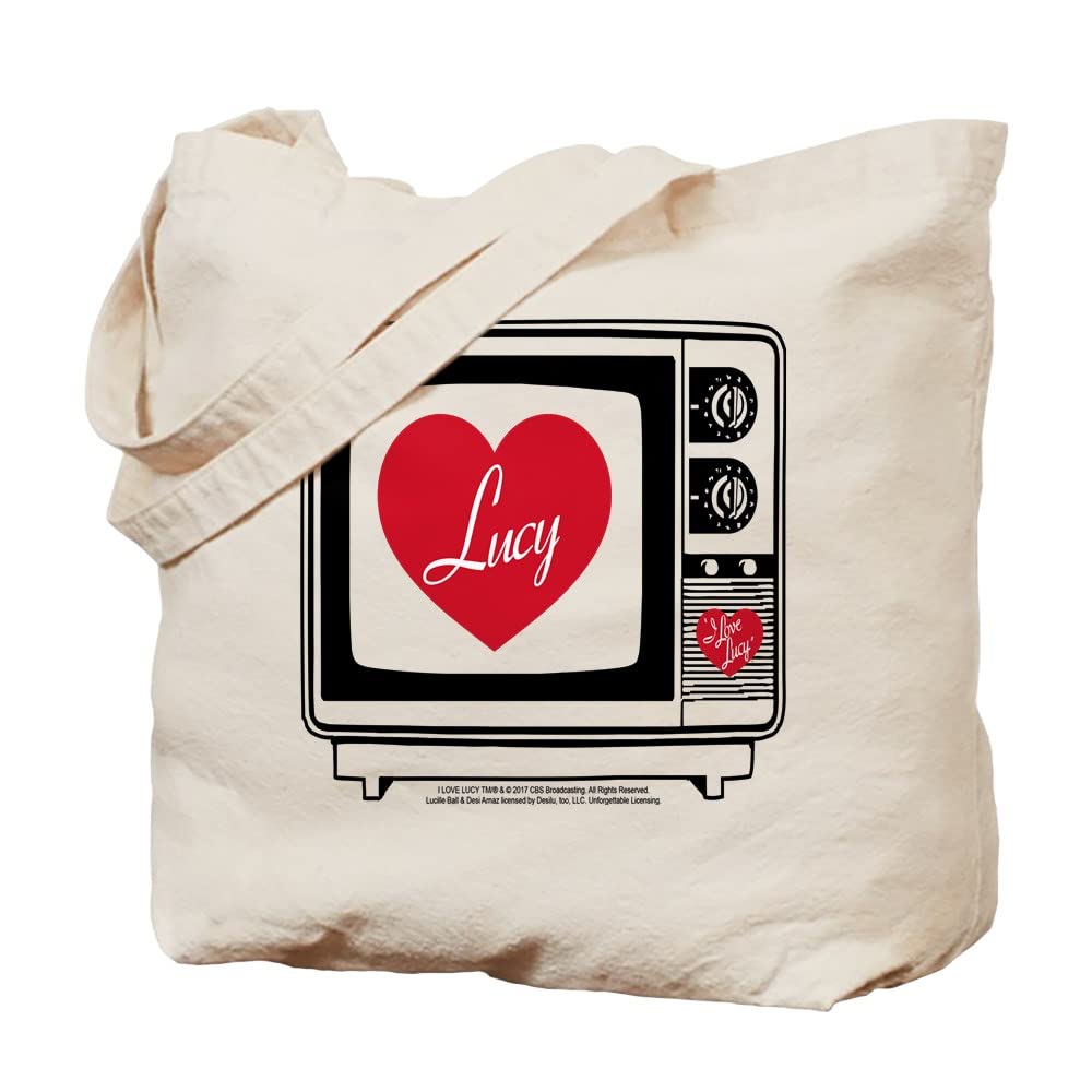 TV Lucy Tote Bag - Natural Canvas Reusable Shopping Bag for Groceries, Beach & Everyday Use | Eco-Friendly Cotton Tote with Unique Design