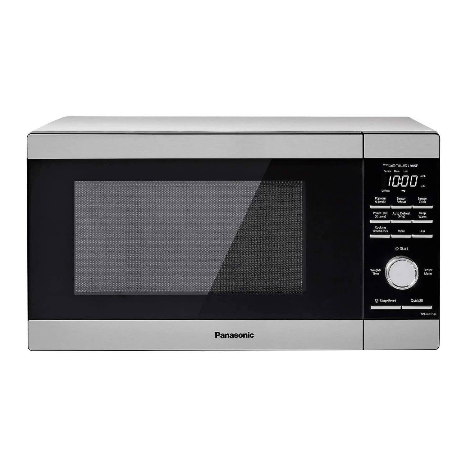 Panasonic NN-SD67LS 1100W Countertop Microwave Oven with Genius Sensor Cooking & Auto Defrost - 1.3 cu ft Stainless Steel - Perfect for Small Kitchens, Dorms & Office Break Rooms
